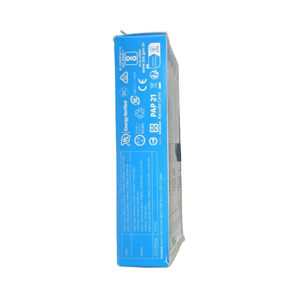 N8N New Anker Nano Power Bank 30W Built-in USB-C Cable 10k Mah Portable Charger